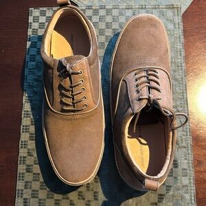 John Varvatos Star USA Lace Up Leather Sneakers Olive Men Size 13
